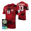Canada Sophie Schmidt 13 Home Soccer Jersey World Cup 2023