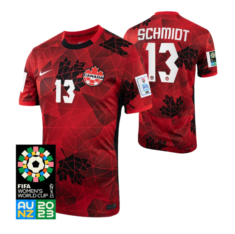 Canada Sophie Schmidt 13 Home Soccer Jersey World Cup 2023