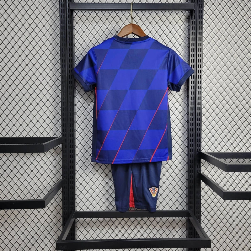 Croatia Kids Away Soccer Jersey UEFA Euro 2024