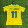 Brazil Ronaldinho 11 Home Retro Soccer Jersey World Cup 1998