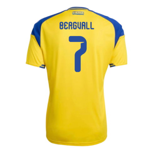 Sweden Lucas Bergvall 7 Home Soccer Jersey World Cup 2026