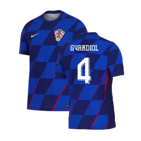 Croatia Josko Gvardiol 4 Away Soccer Jersey Euro 2024