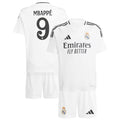 Real Madrid Kylian Mbappé 9 Home Kids Soccer Jersey 2024/25