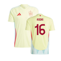 Spain Rodri 16 Away Soccer Jersey Euro 2024