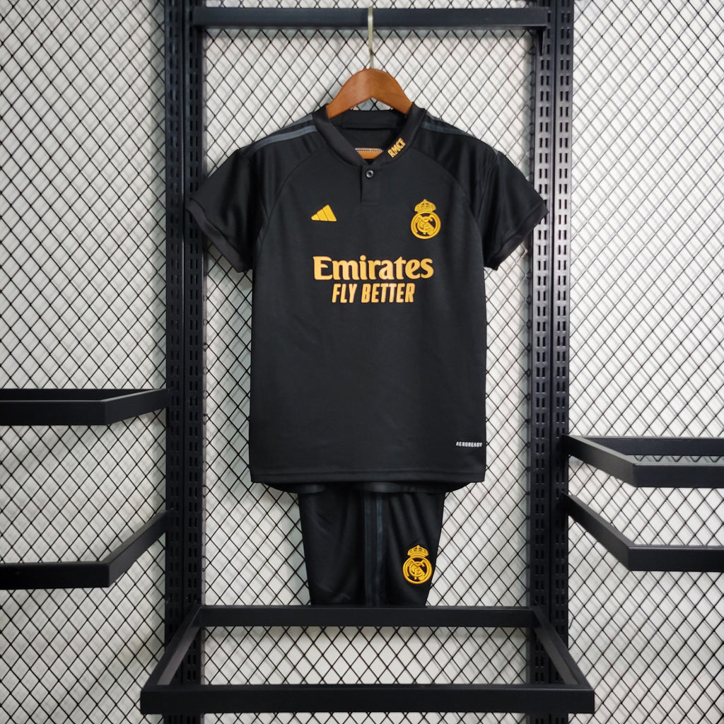 Real Madrid Federico Valverde 15 Third Kids Soccer Jersey 2023/24