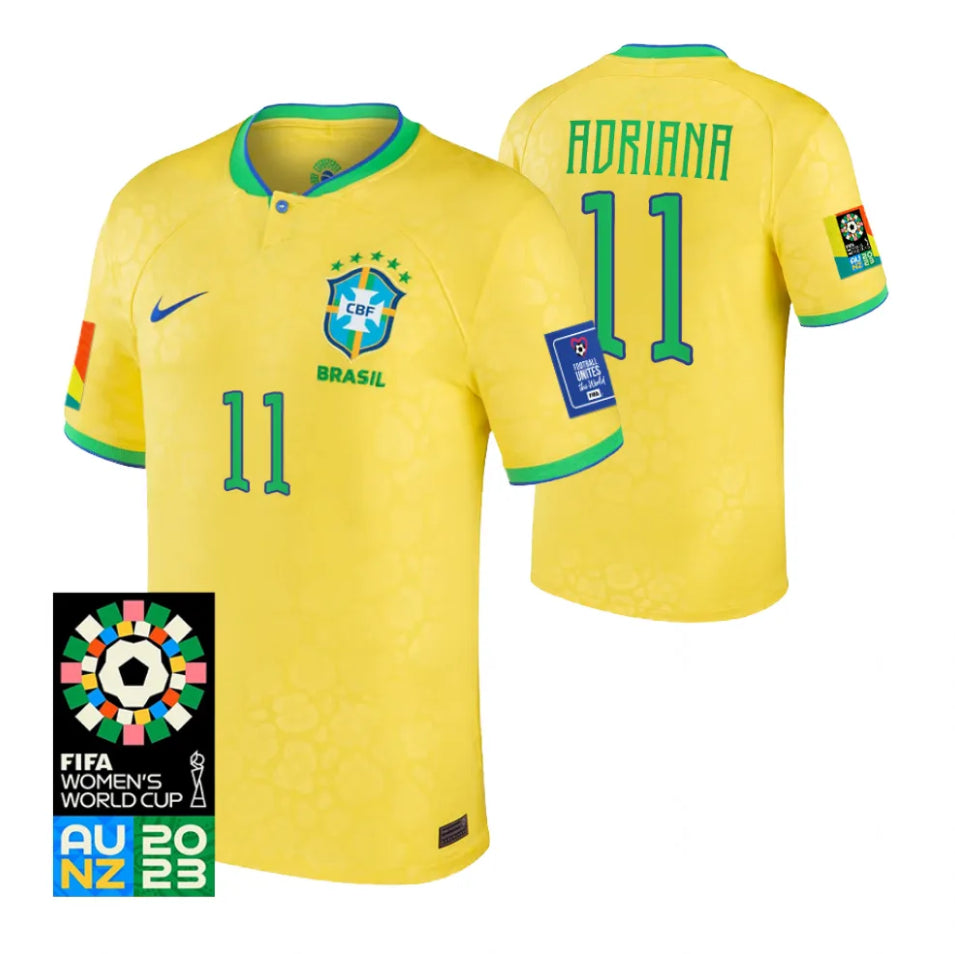 Brazil Adriana 11 Home Soccer Jersey World Cup 2023