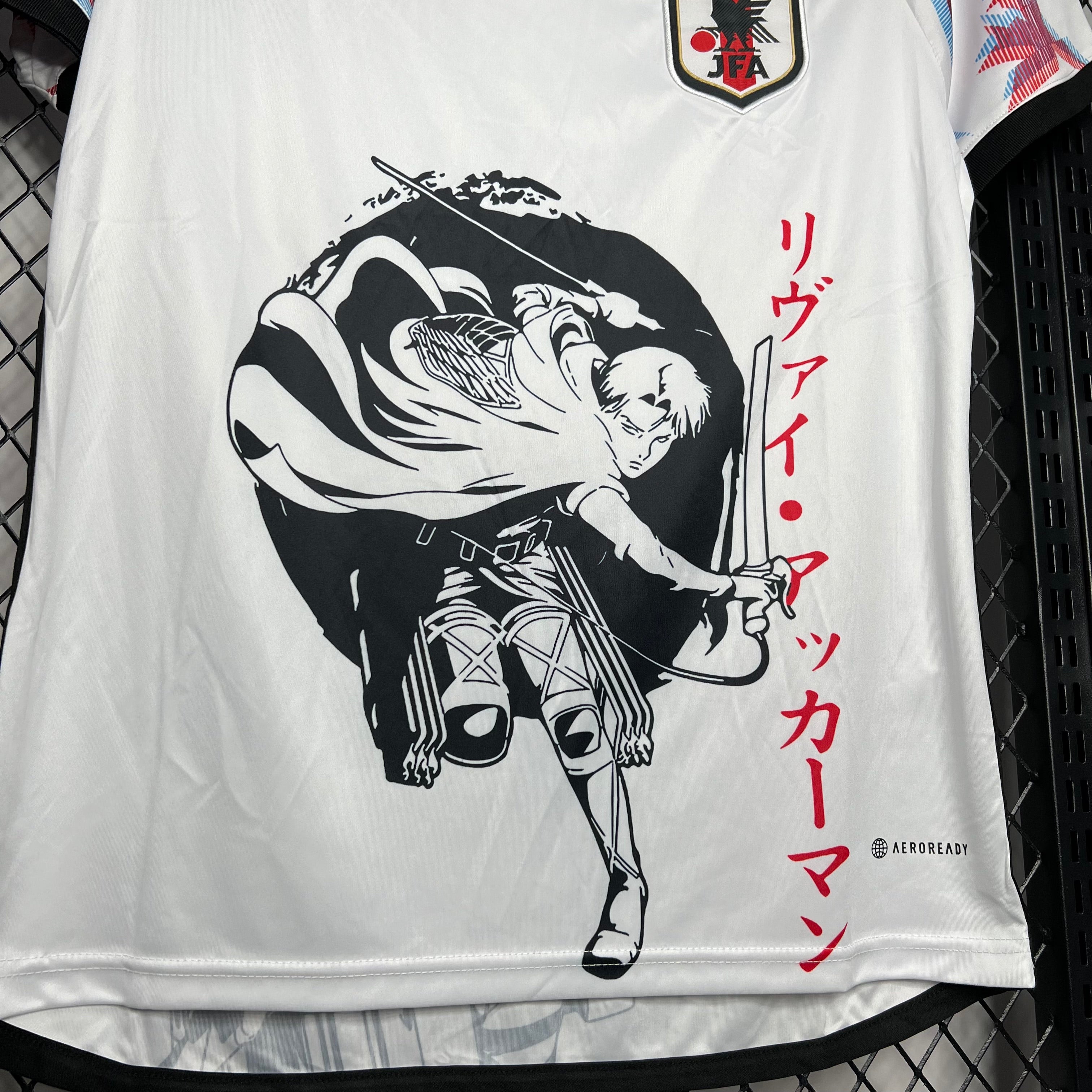 Japan X Attack on Titan Levi Ackerman Special Edition Soccer Jersey 2024/25 - White