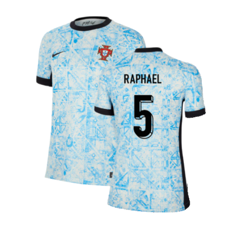 Women's Portugal Raphael Guerreiro 5 Away Soccer Jersey Euro 2024