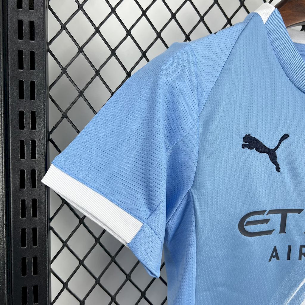 Manchester City Kevin De Bruyne 17 Kids Home Soccer Jersey 2025-2026