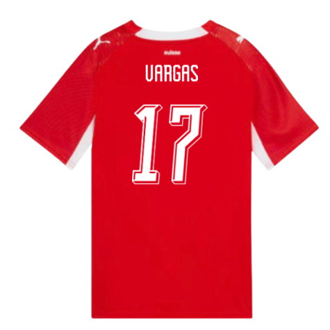 Switzerland Ruben Vargas 17 Home Soccer Jersey World Cup 2026
