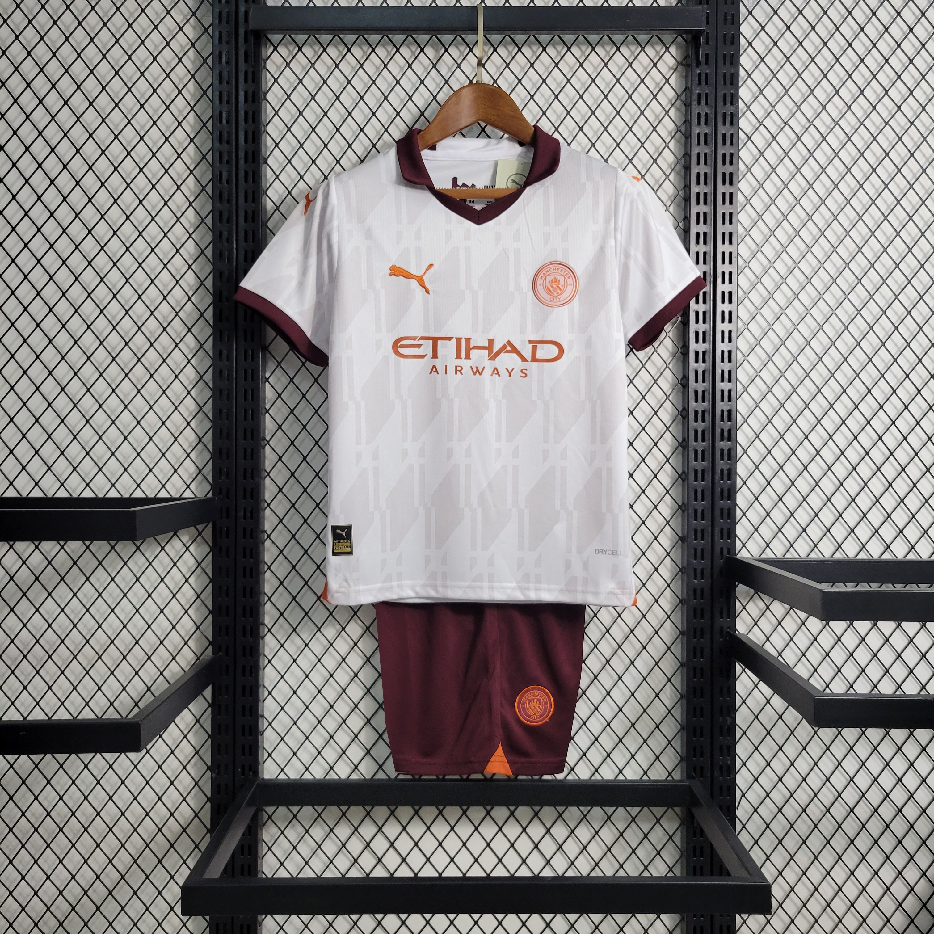 Man City Erling Haaland 9 Kids Away Soccer Jersey 2023/24