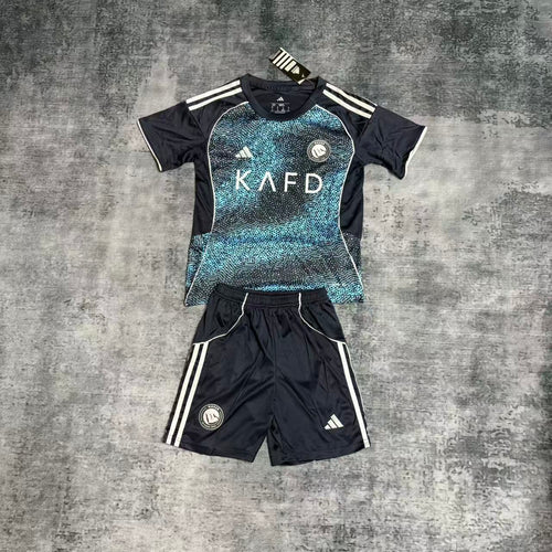 Al Nassr Cristiano Ronaldo 7 Kids Away Soccer Jersey 2025-2026