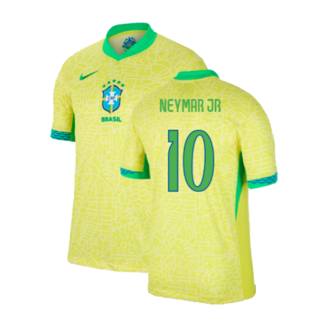 Brazil Neymar Jr 10 Home Soccer Jersey 2024/25