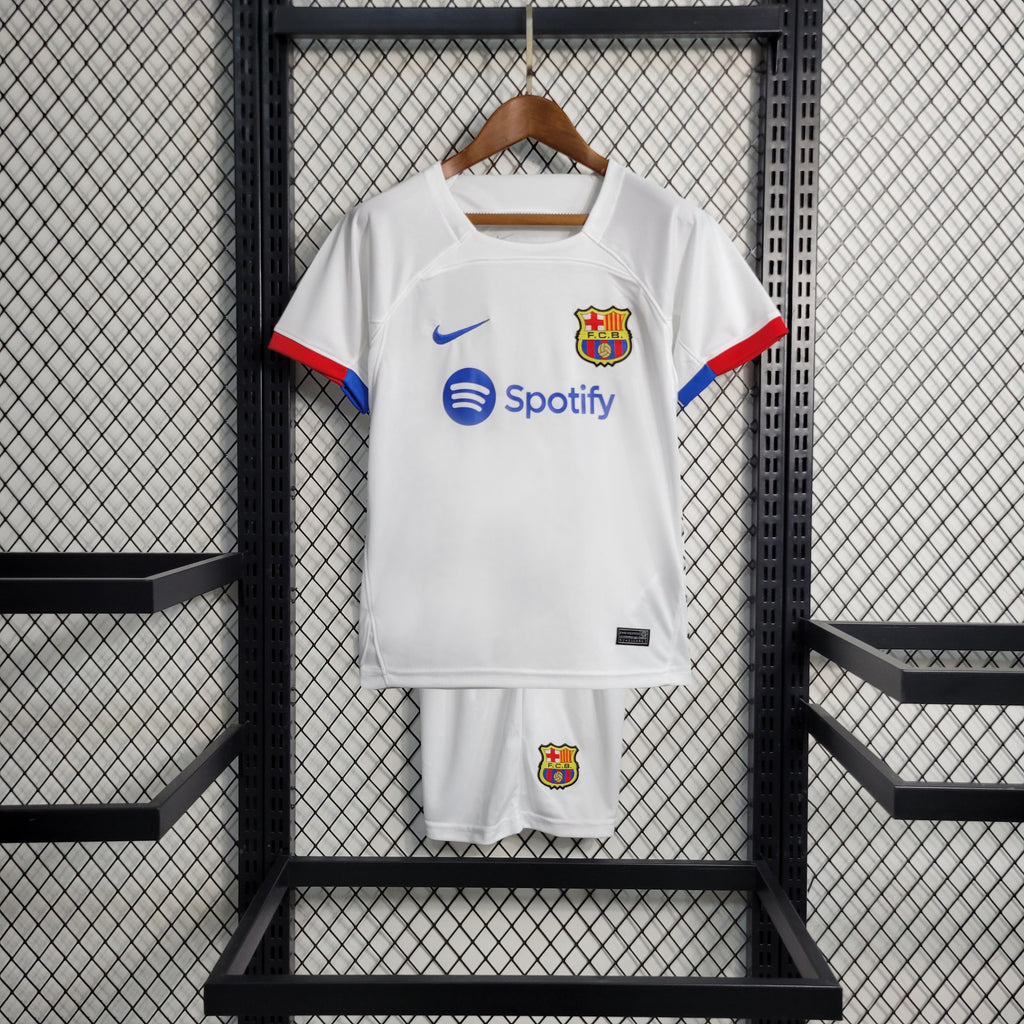 FC Barcelona Robert Lewandowski 9 Kids Away Soccer Jersey 2023/24