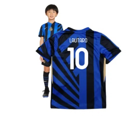 Inter Milan Lautaro Martinez 10 Kids Home Soccer Jersey 2024/25
