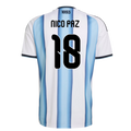 Argentina Nico Paz 18 Home Soccer Jersey World Cup 2026