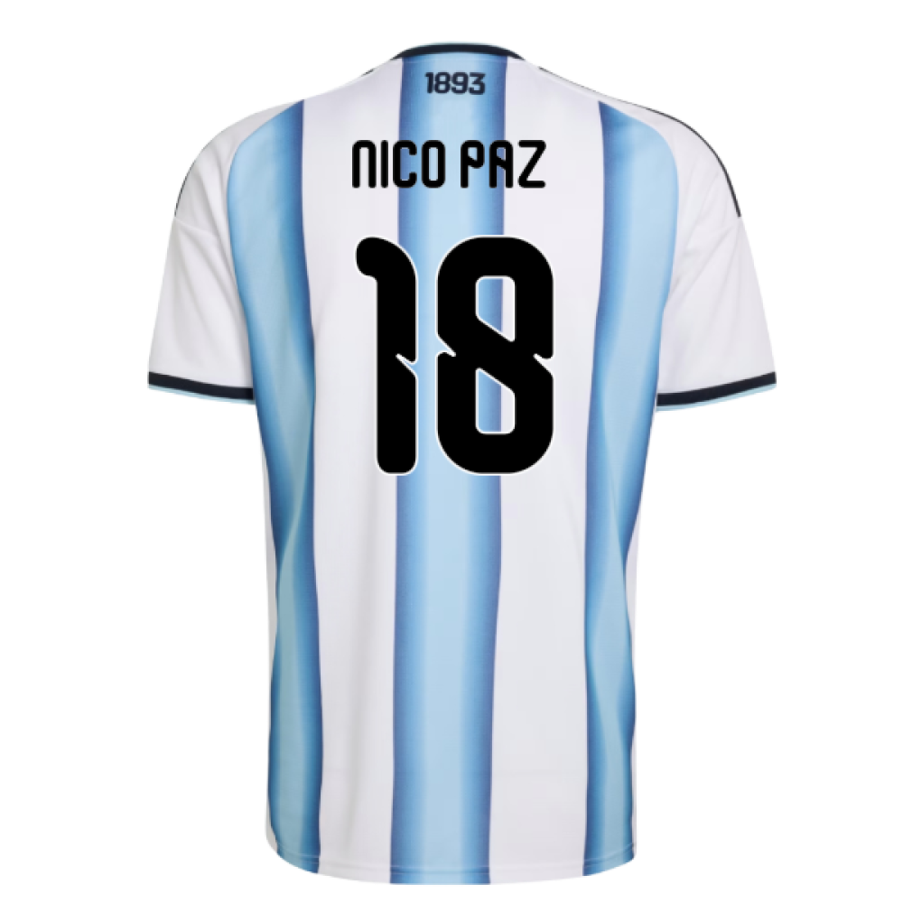 Argentina Nico Paz 18 Home Soccer Jersey World Cup 2026