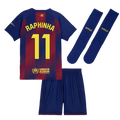 FC Barcelona Raphinha 11 Kids Home Soccer Jersey 2025-2026