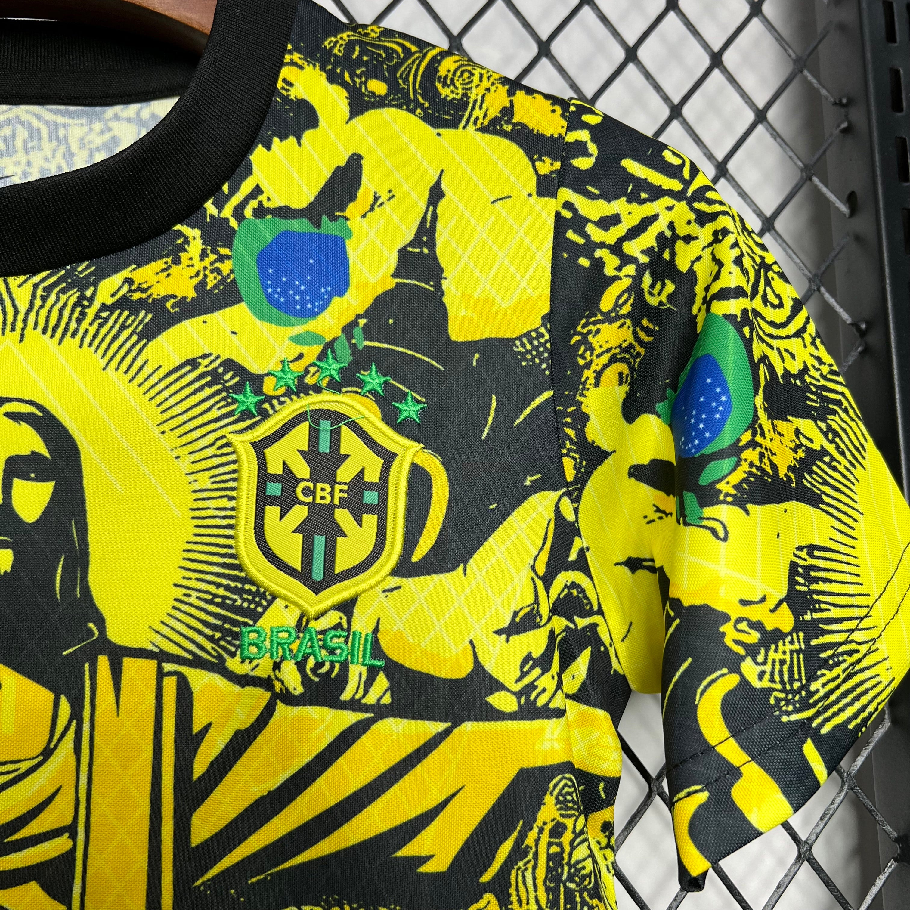 Brazil x Jesus Christ Special Edition Soccer Jersey Kids Soccer Jersey Mini Kit 2024/25 - Yellow