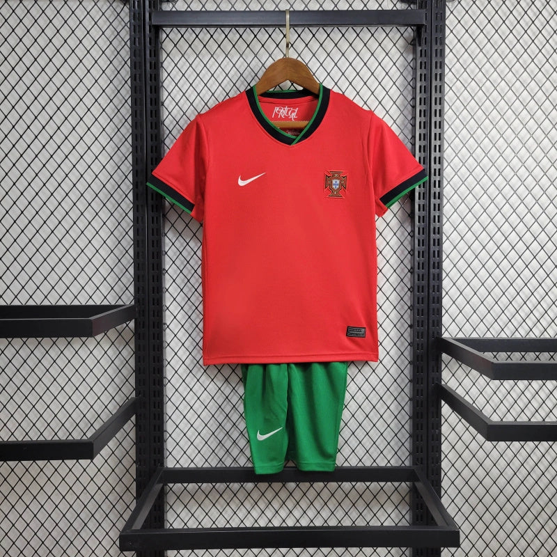 Portugal Eusébio 13 Kids Home Soccer Jersey Euro 2024