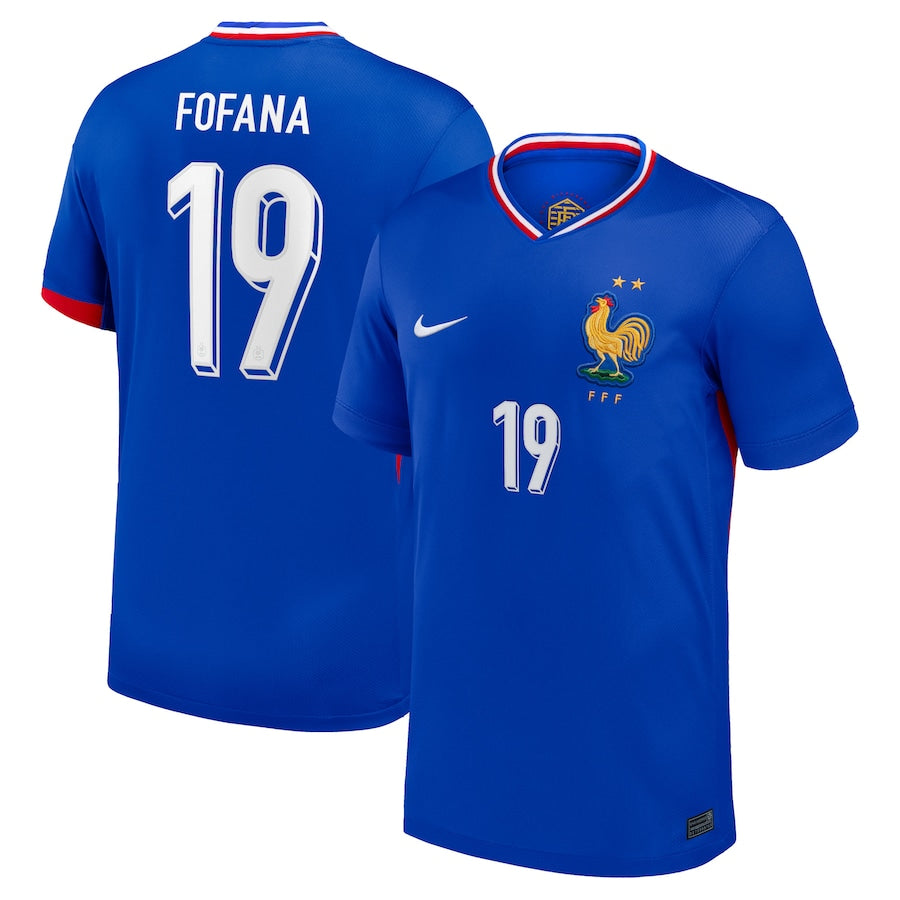 France Youssouf Fofana 19 Home Soccer Jersey Euro 2024