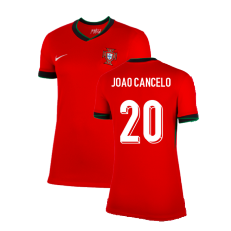 Women's Portugal Joao Cancelo 20 Home Soccer Jersey Euro 2024