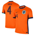 Netherlands Virgil van Dijk 4 Home Soccer Jersey Euro 2024
