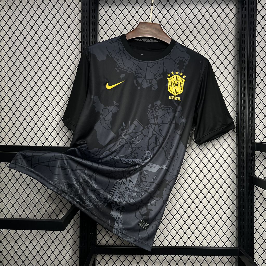 Brazil Jesus Special Edition Soccer Jersey 2024/25 - Black