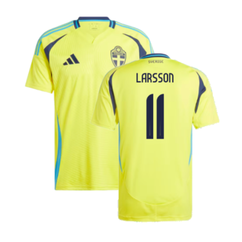 Sweden Henrik Larsson 11 Home Soccer Jersey 2024/25