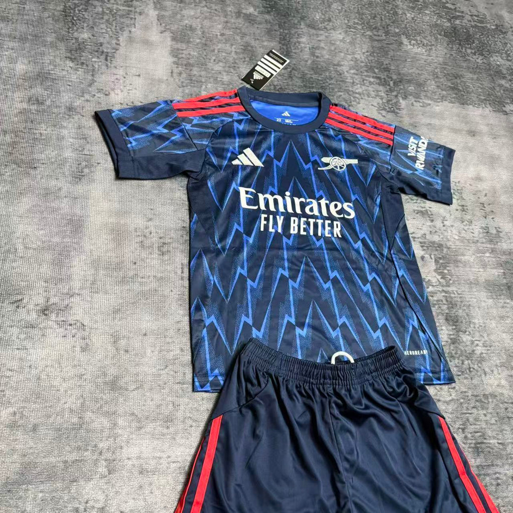 Arsenal Declan Rice 41 Kids Away Soccer Jersey 2025-2026