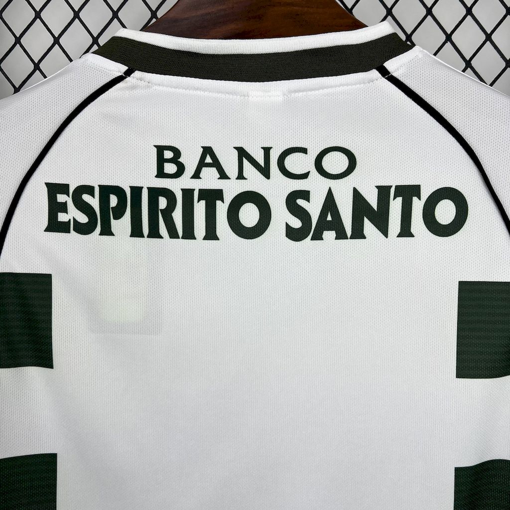 Sporting Lissabon CP Cristiano Ronaldo 28 Retro Long Sleeve Home Soccer Jersey 2001-2003