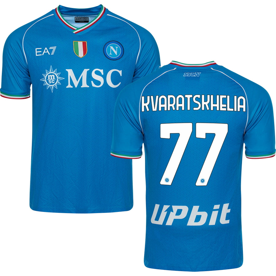 Napoli Khvicha Kvaratskhelia 77 Home Soccer Jersey 2023/24
