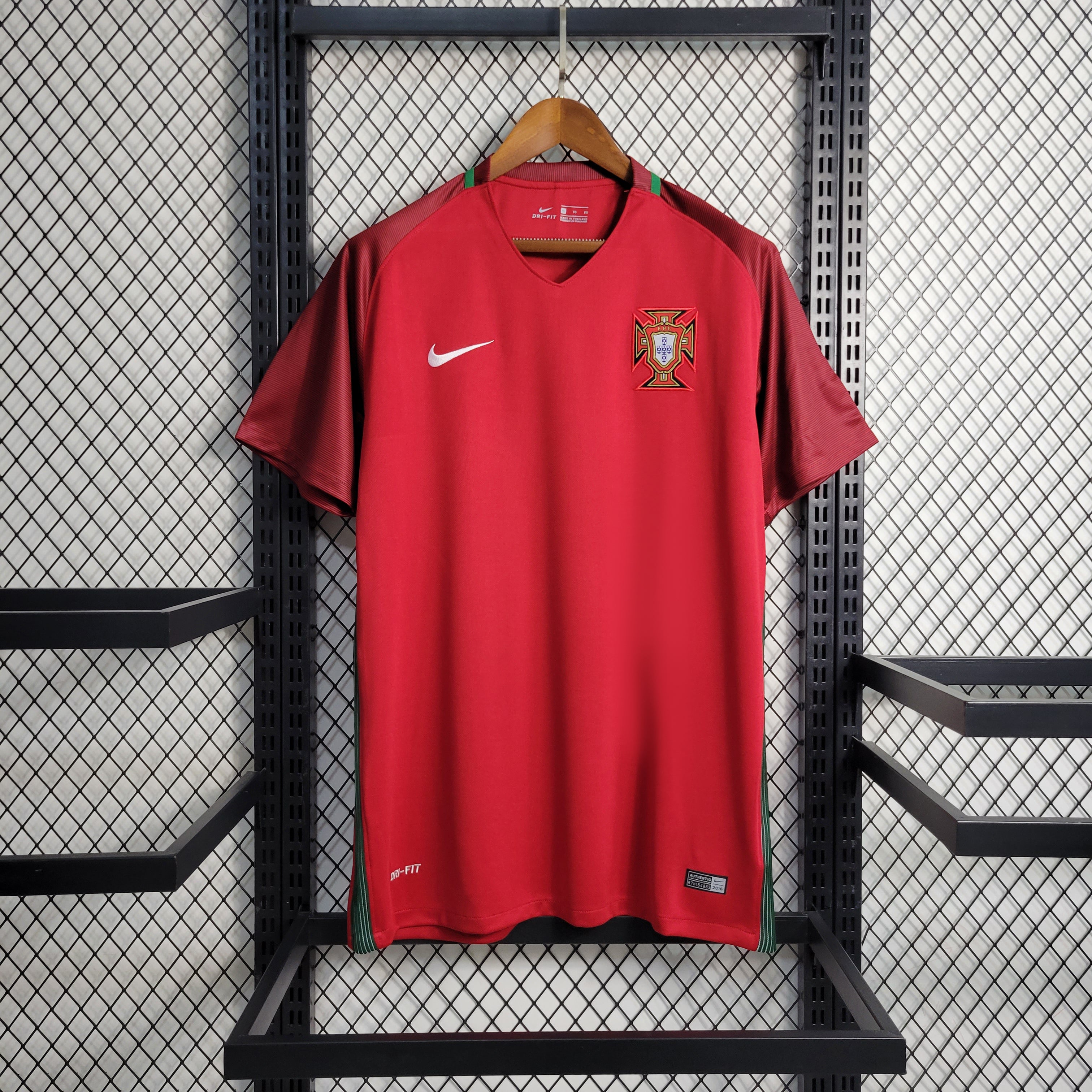 Portugal Retro Home Soccer Jersey UEFA Euro 2016