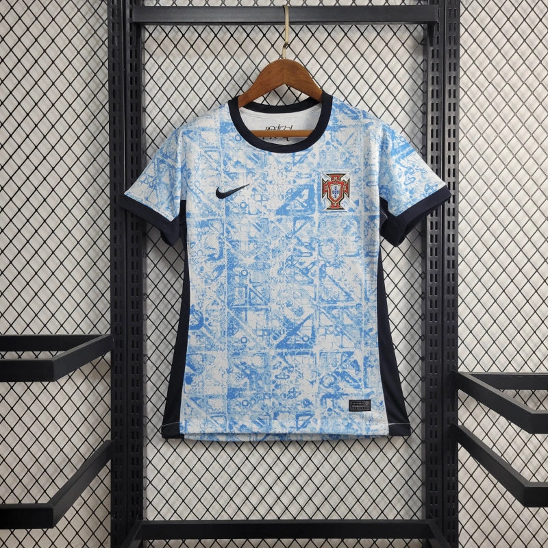 Women's Portugal Rafael Leão 17 Away Soccer Jersey Euro 2024