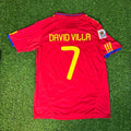 Spain David Villa 7 Retro Home Soccer Jersey World Cup 2010