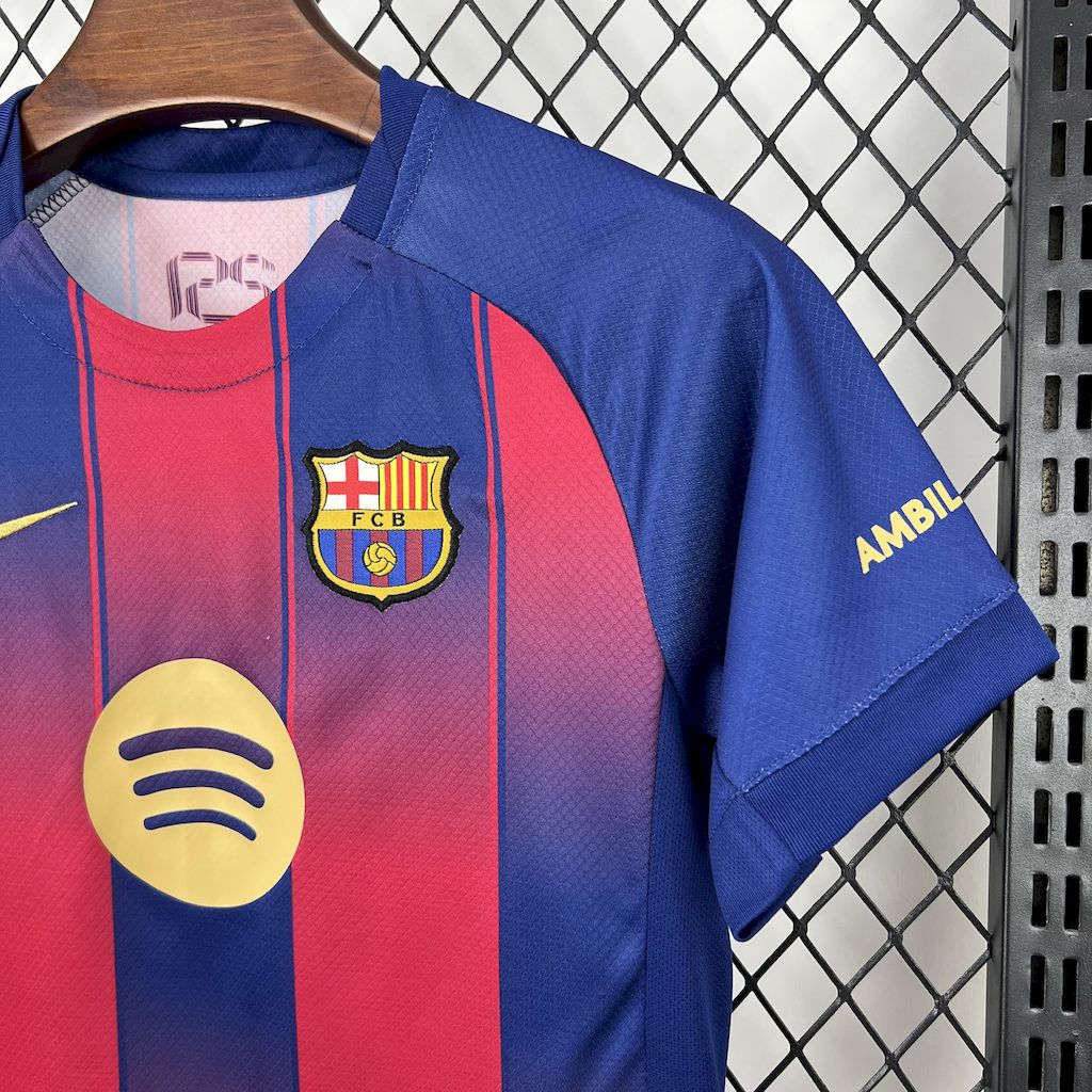 FC Barcelona Lamine Yamal 10 Kids Home Soccer Jersey 2025-2026