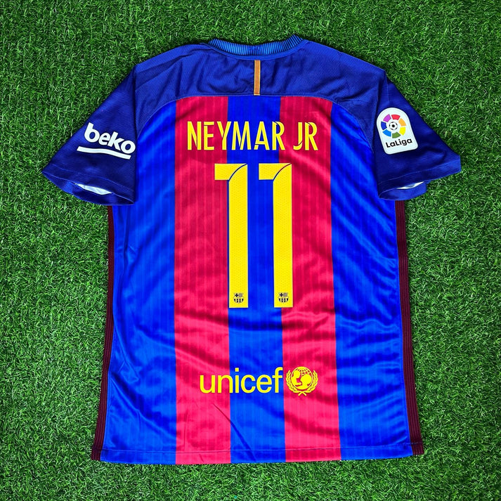 FC Barcelona Neymar Jr 11 Home Retro Soccer Jersey 2016-2017
