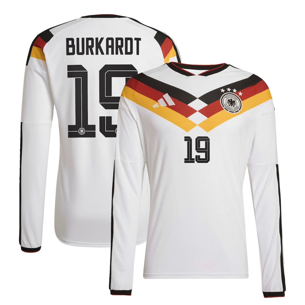 Germany Jonathan Burkardt 19 Long Sleeve Home Soccer Jersey World Cup 2026