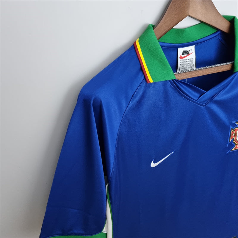Portugal Retro Away Soccer Jersey World Cup 1998 - Blue
