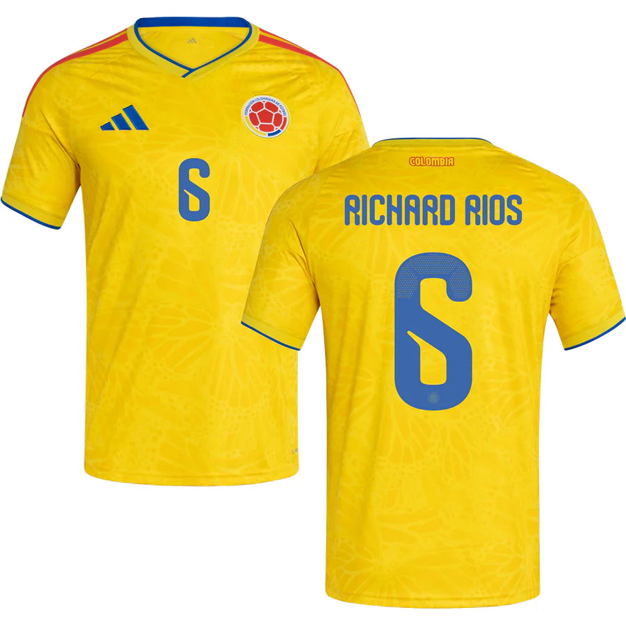 Colombia Richard Ríos 6 Home Soccer Jersey World Cup 2026