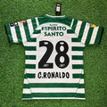 Sporting Lissabon CP Cristiano Ronaldo 28 Retro Home Soccer Jersey 2003-2004