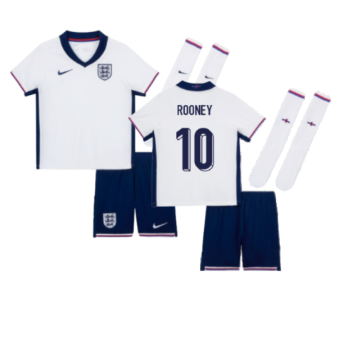 England Wayne Rooney 10 Kids Home Soccer Jersey Euro 2024