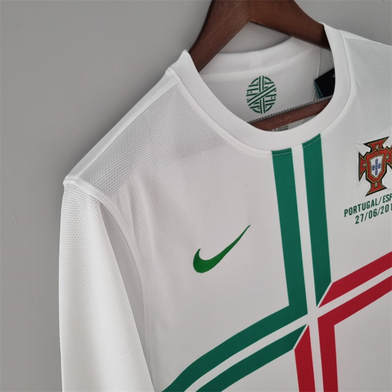 Portugal Retro Long Sleeve Away Soccer Jersey UEFA Euro 2012