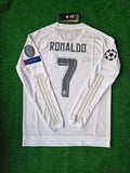 Real Madrid Cristiano Ronaldo 7 Retro Long Sleeve Home Soccer Jersey 2015-2016