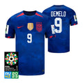USA Savannah DeMelo 9 Away Soccer Jersey - World Cup 2023
