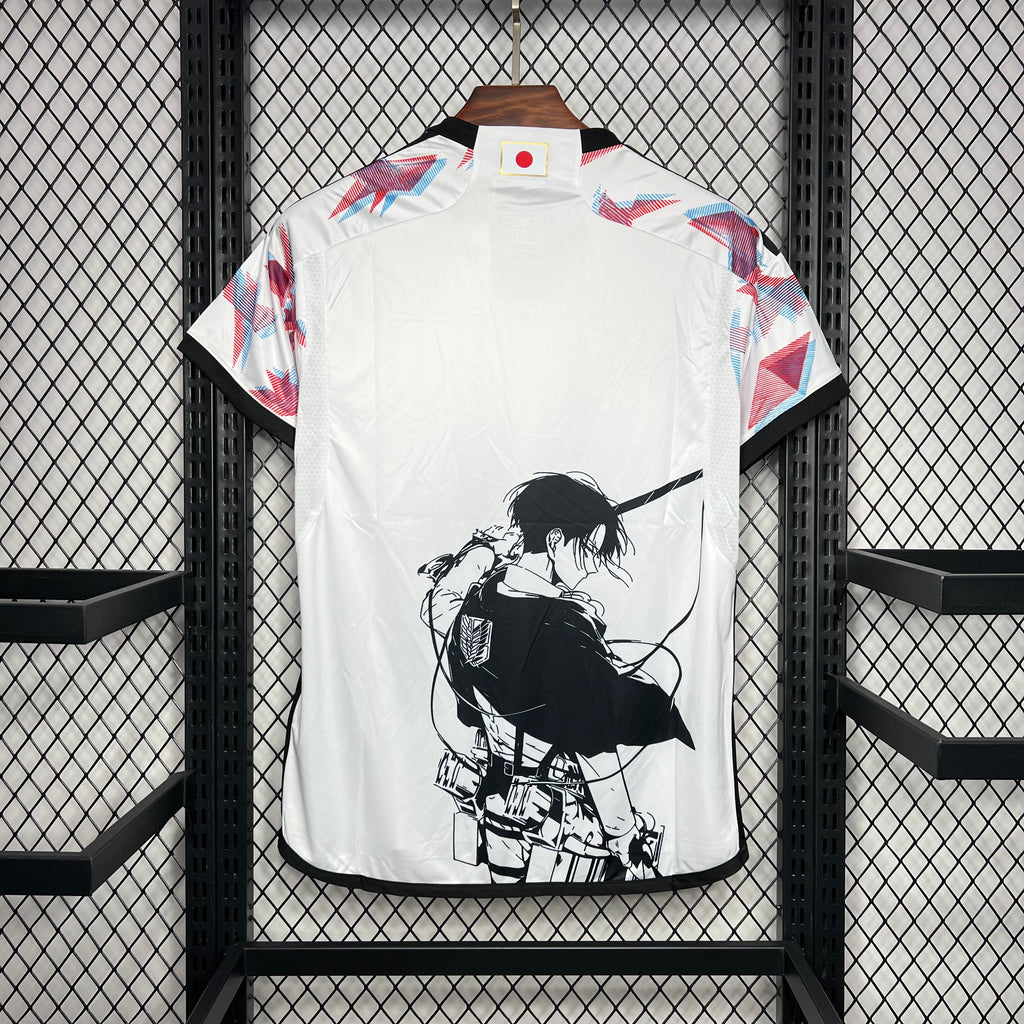 Japan X Attack on Titan Levi Ackerman Special Edition Soccer Jersey 2024/25 - White