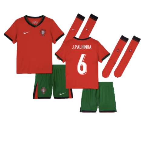 Portugal João Palhinha 6 Kids Home Soccer Jersey Euro 2024
