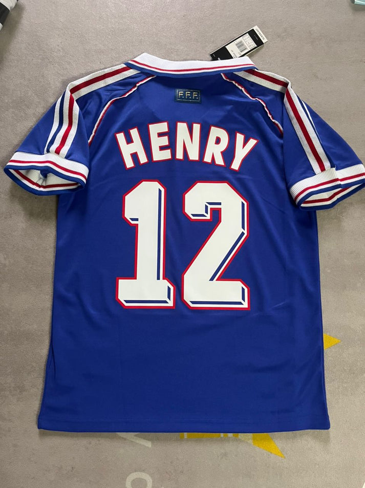 France Thierry Henry 12 Home Retro Soccer Jersey World Cup 1998