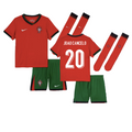 Portugal Joao Cancelo 20 Kids Home Soccer Jersey Euro 2024