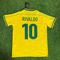 Brazil Rivaldo 10 Home Retro Soccer Jersey World Cup 1998